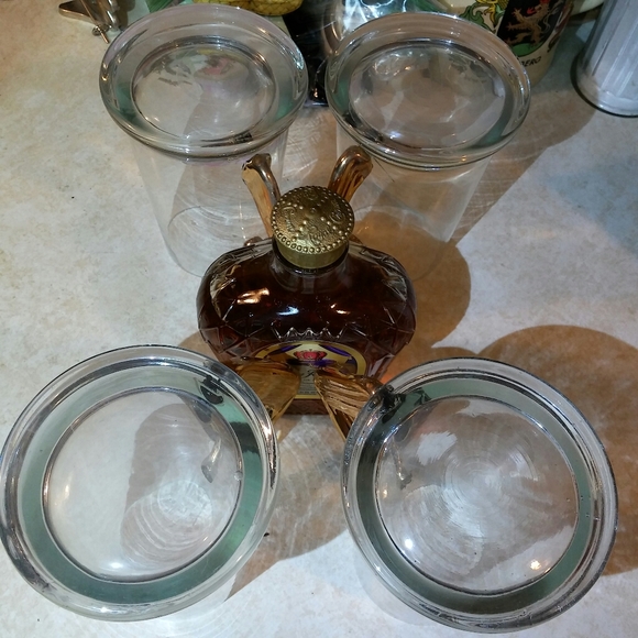 Vtg 70s Deco Glass Mug Set - Picture 4 of 5